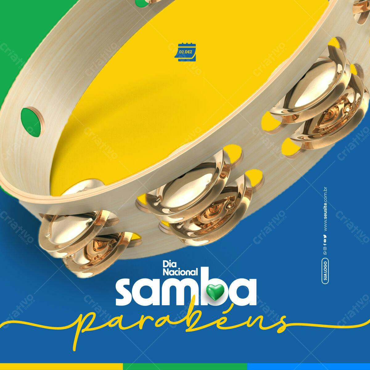 Flyer Dia Nacional do Samba PSD Editável