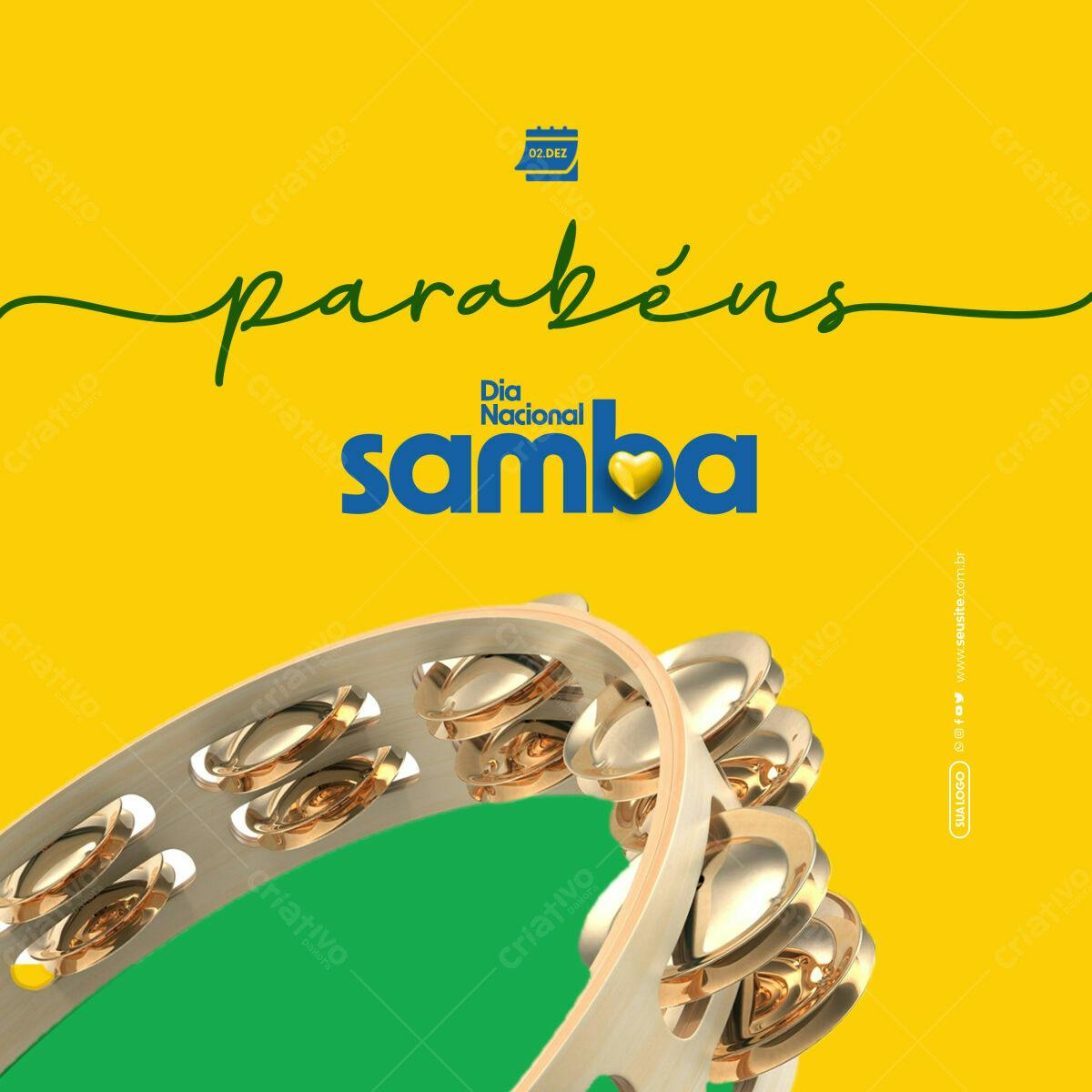Flyer Dia Nacional do Samba PSD Editável