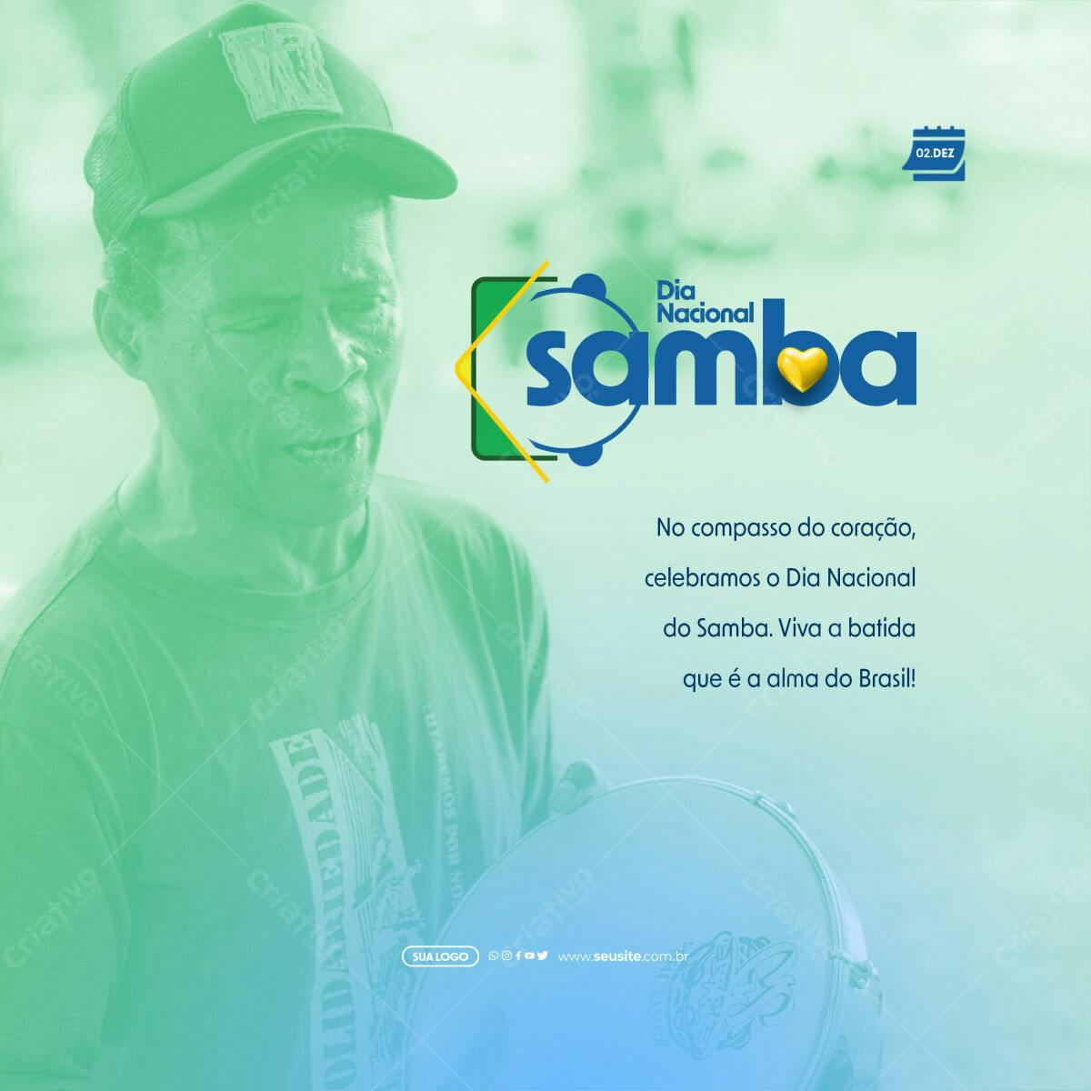 Post para o Dia Nacional do Samba PSD Editável