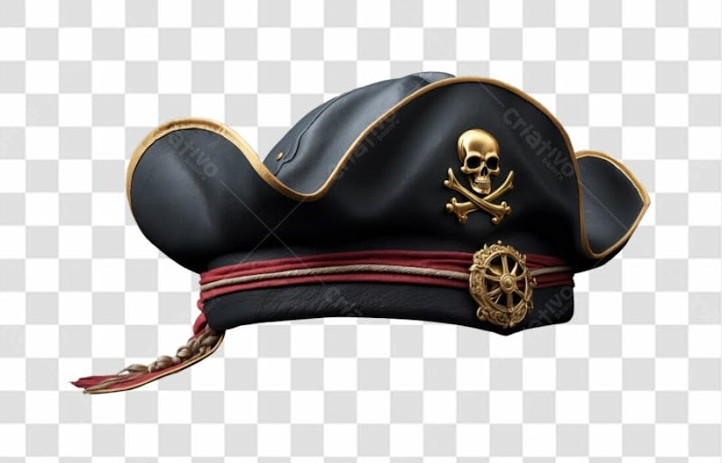 Chapéu de pirata tricórnio 3d png