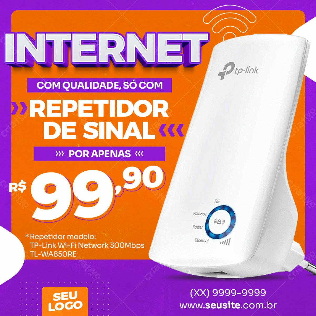 Flyer para Promoção de Repetidor de Sinal TP-Link PSD Editável