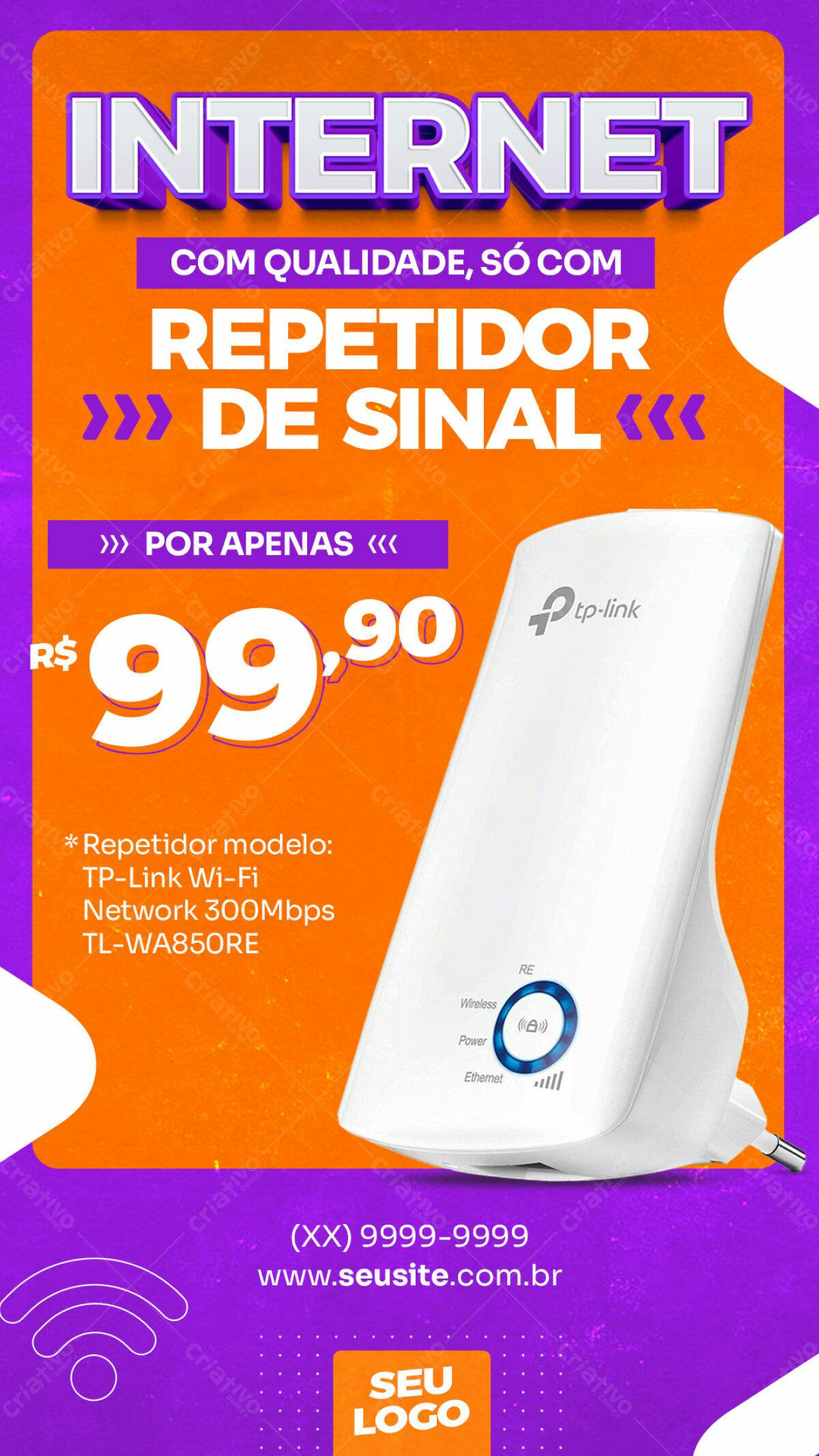 Flyer para Promoção de Repetidor de Sinal Wi-Fi PSD Editável