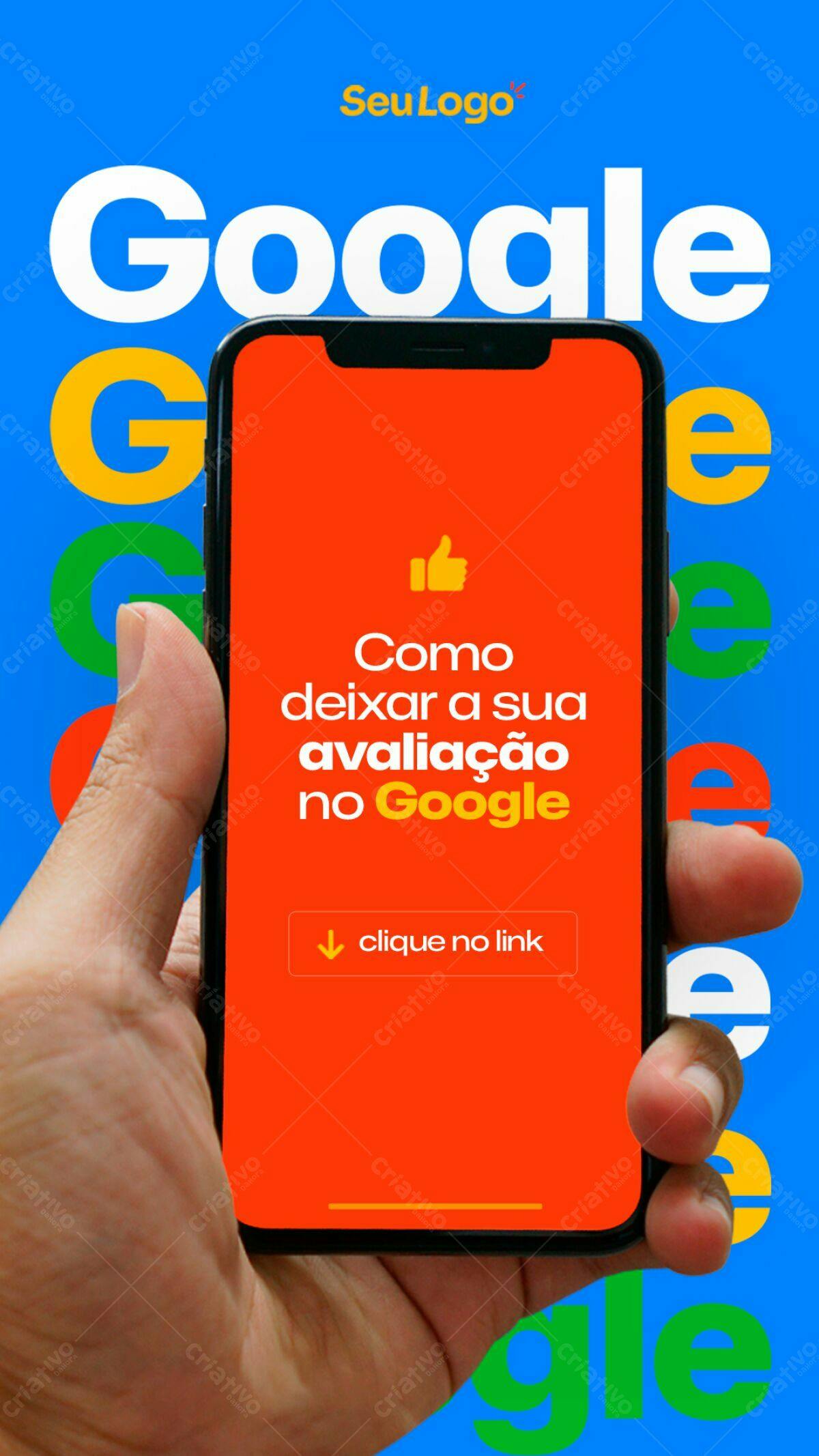 Modelo de Post para Redes Sociais Google Avaliações PSD Editável