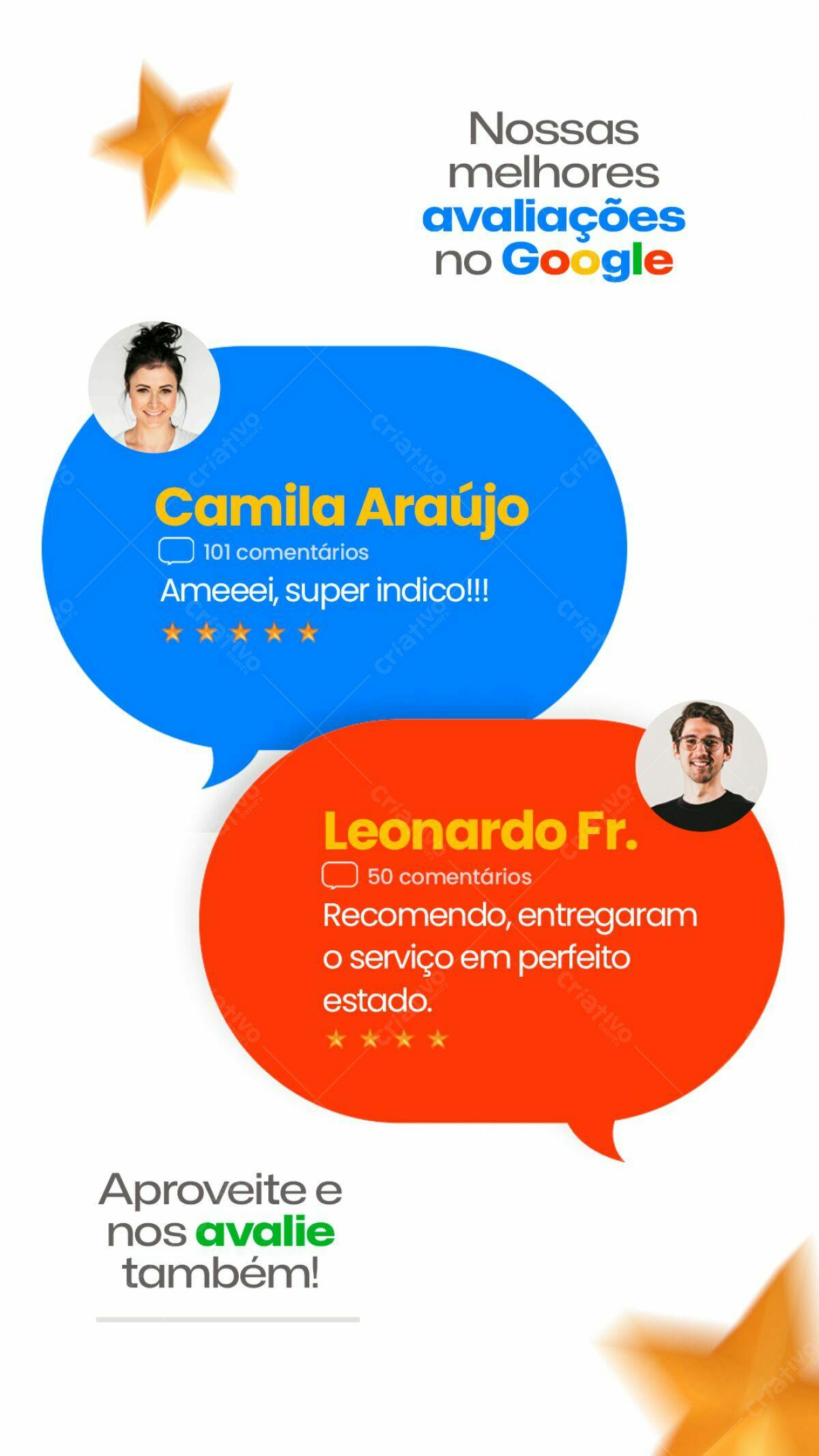Modelo de Avaliações Google PSD Editável