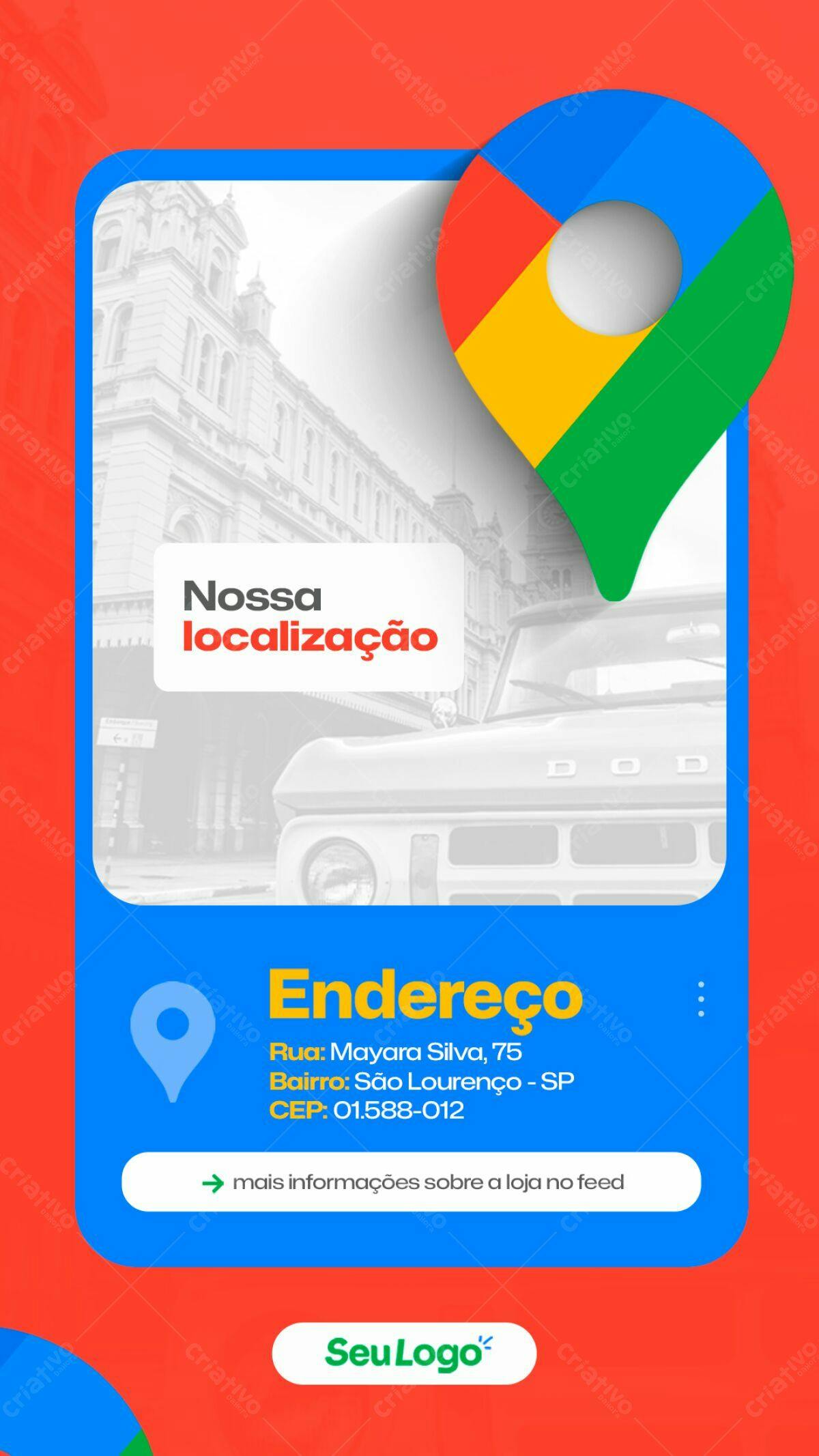 Postagem Localização para Redes Sociais PSD Editável