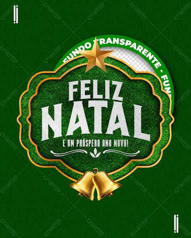 Selo 3d | feliz natal | psd editável | imagem sem fundo | para composição