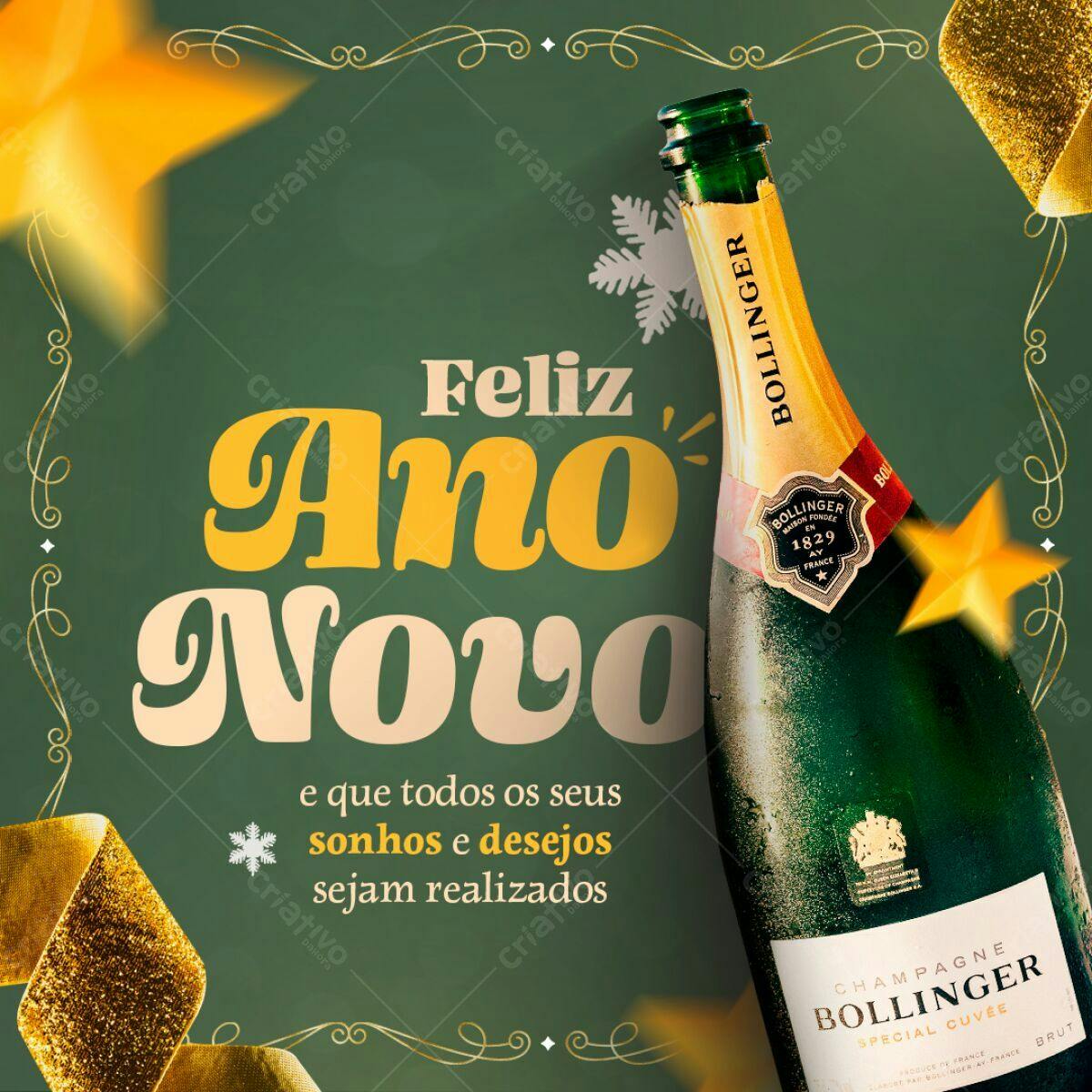 Postagem Feliz Ano Novo PSD Editável
