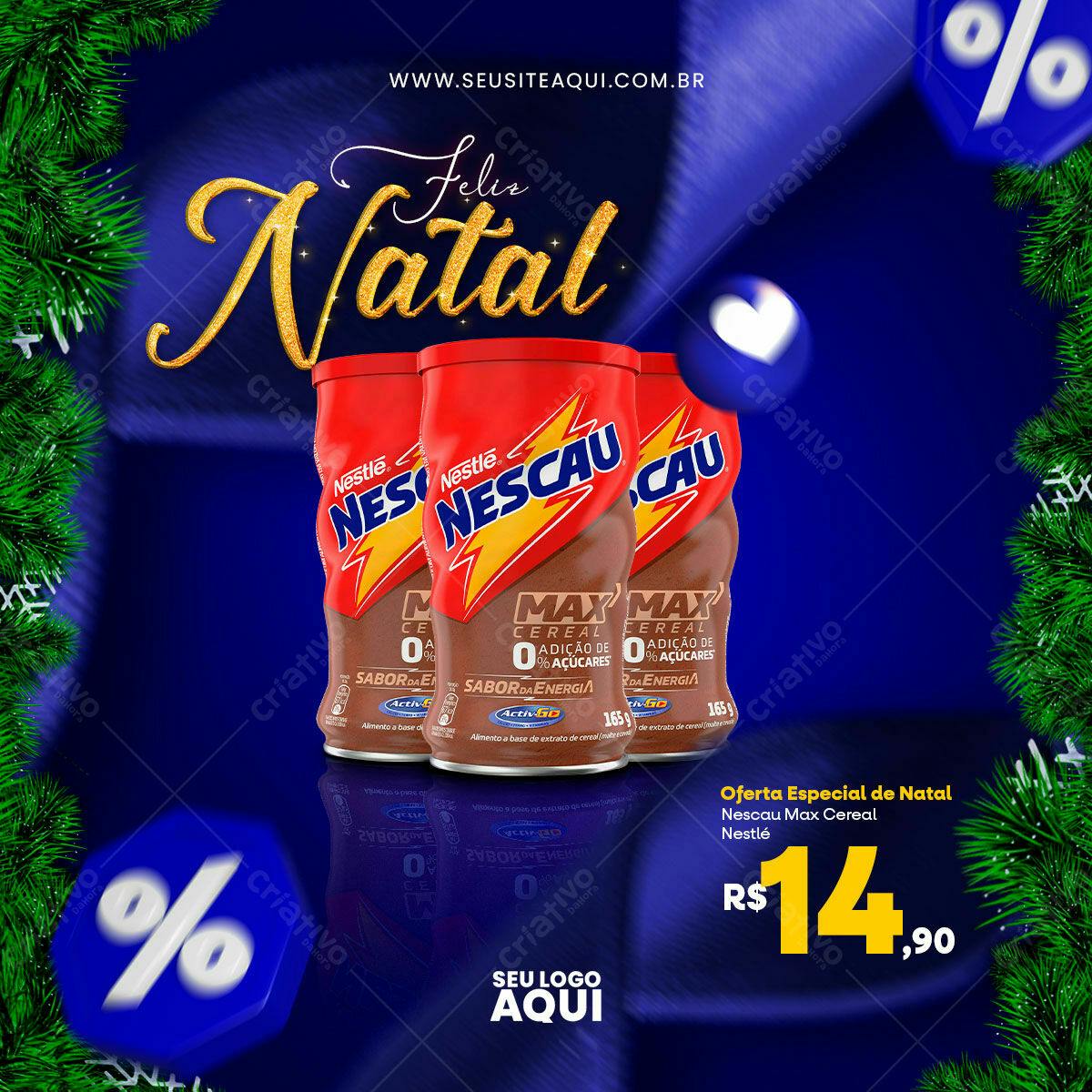 Flyer Natal Nescau Max Cereal PSD Editável