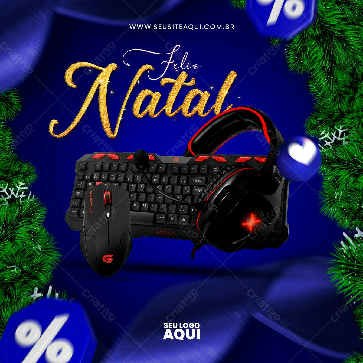 Flyer Natalino com Produtos Gamer PSD Editável