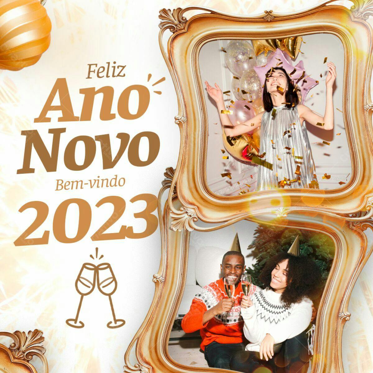 Postagem de Ano Novo PSD Editável