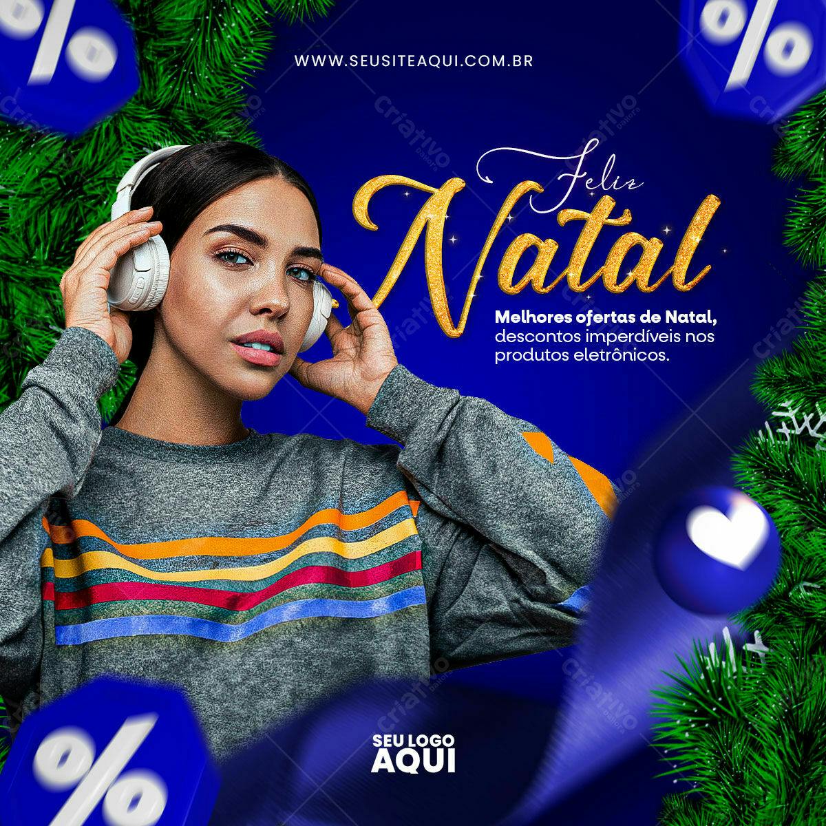 Flyer de Natal com Ofertas de Eletrônicos PSD Editável