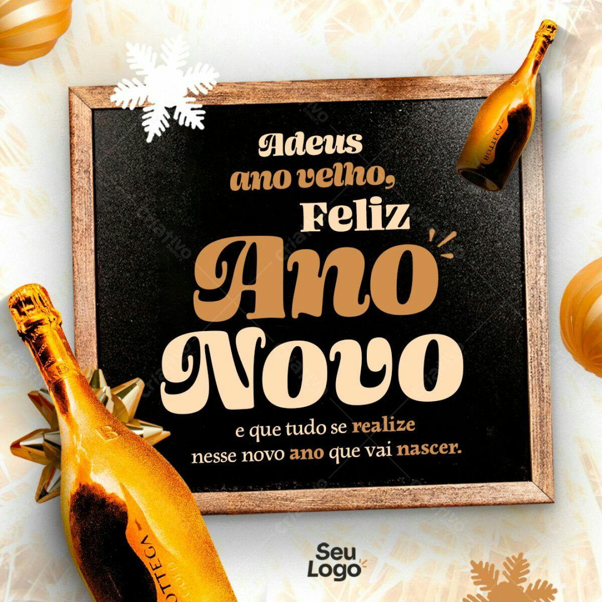 Postagem Feliz Ano Novo PSD Editável
