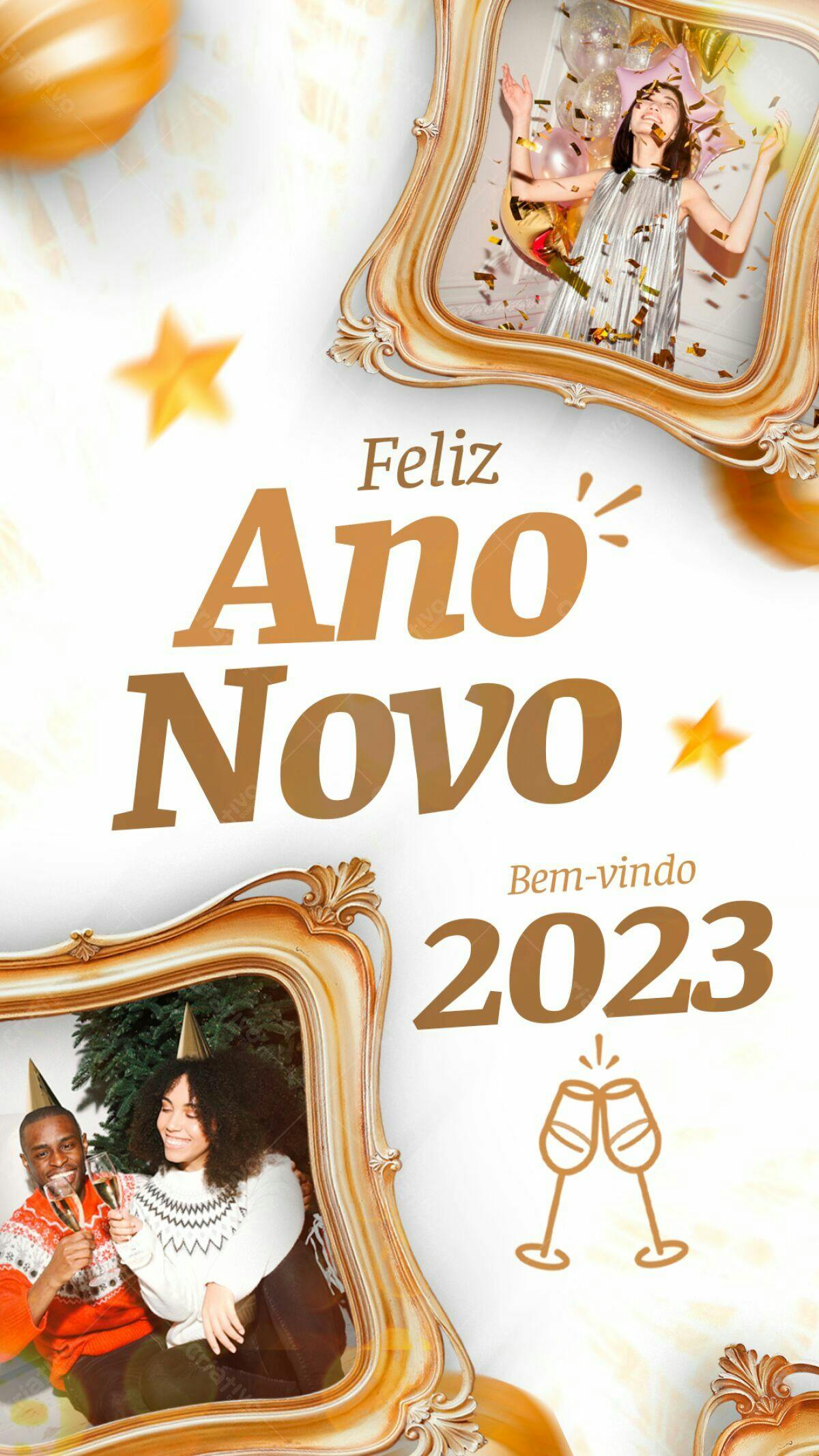 Flyer para Ano Novo 2023 PSD Editável
