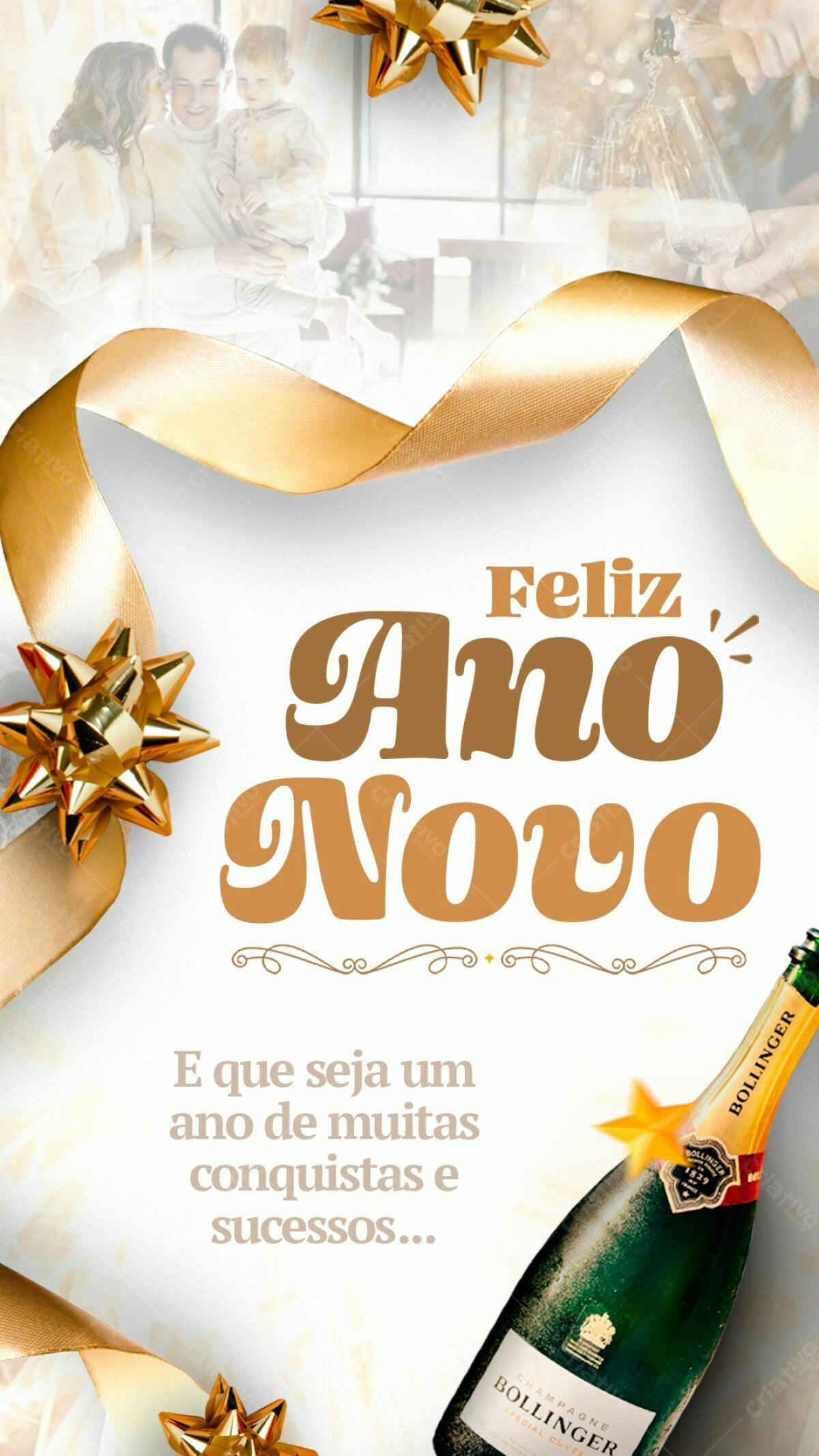 Flyer Feliz Ano Novo PSD Editável