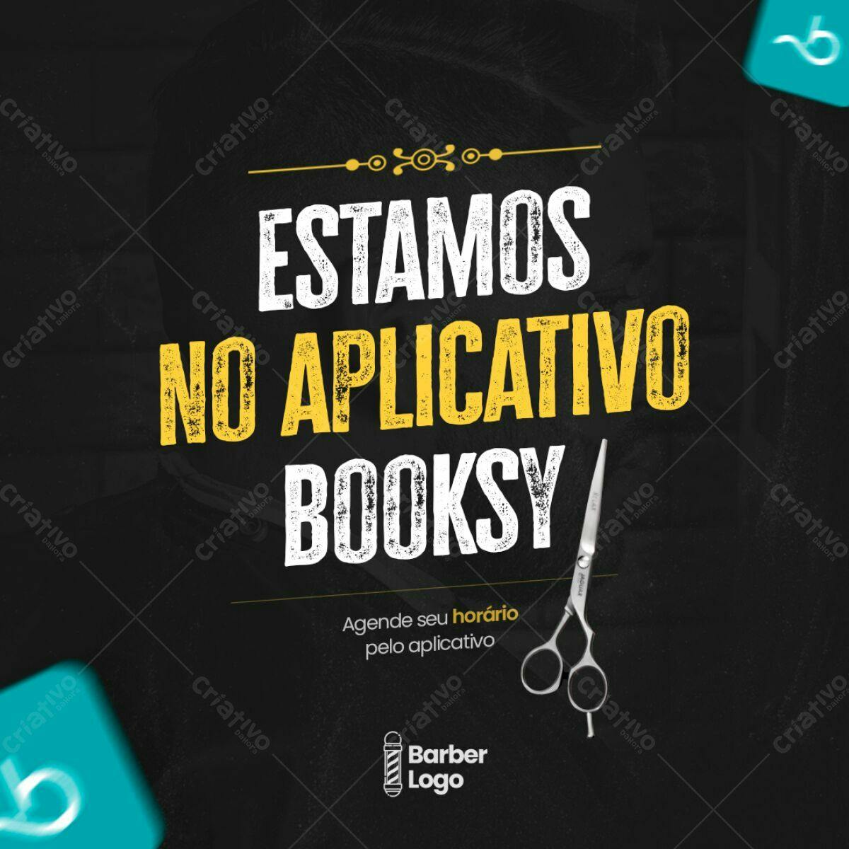 Postagem para Redes Sociais Barbeiro Booksy PSD Editável