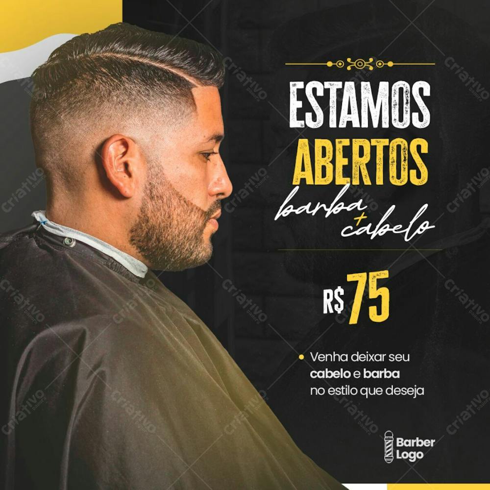 Arte 01   Estamos Abertos   Barbearia