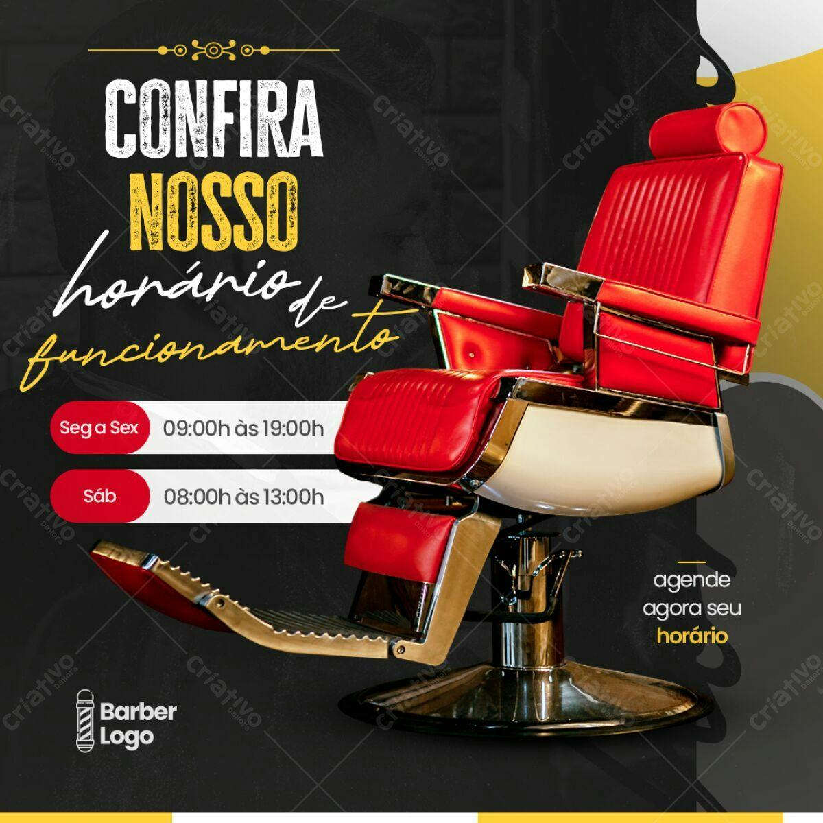 Post para Barbearia PSD Editável
