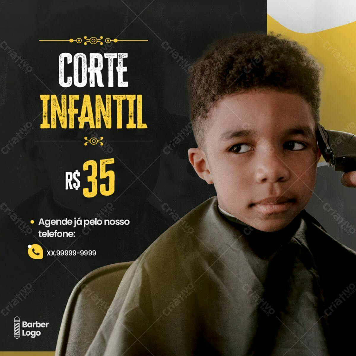 Flyer Corte Infantil PSD Editável
