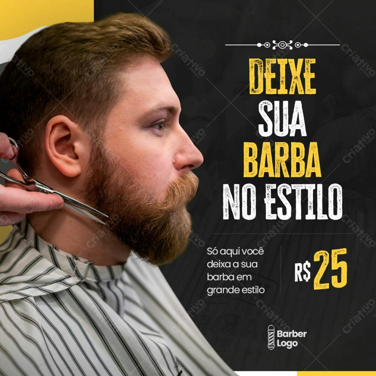 Flyer para Barbearia PSD Editável