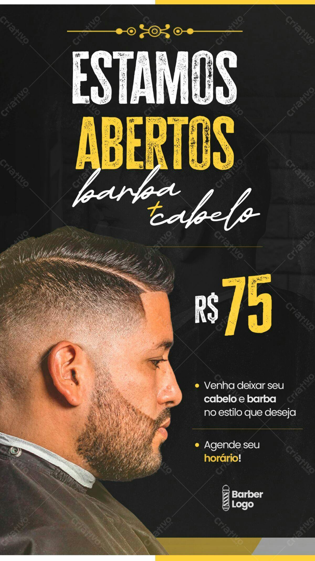 Flyer para Barbearia PSD Editável