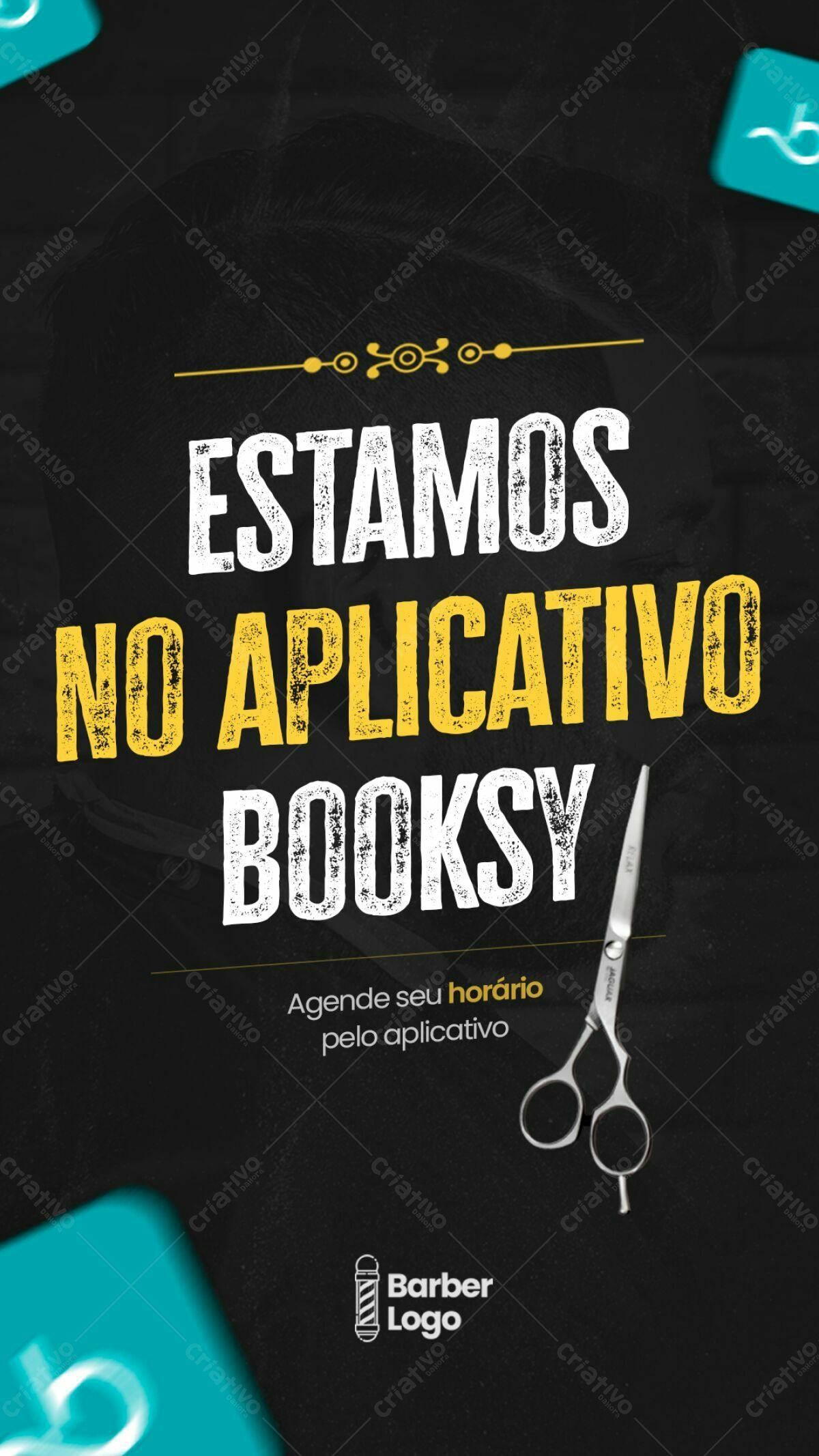 Flyer para Barbeiro Anunciando BookSy PSD Editável