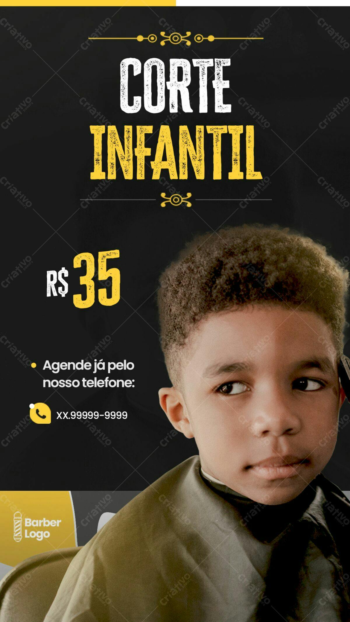 Flyer Corte Infantil PSD Editável
