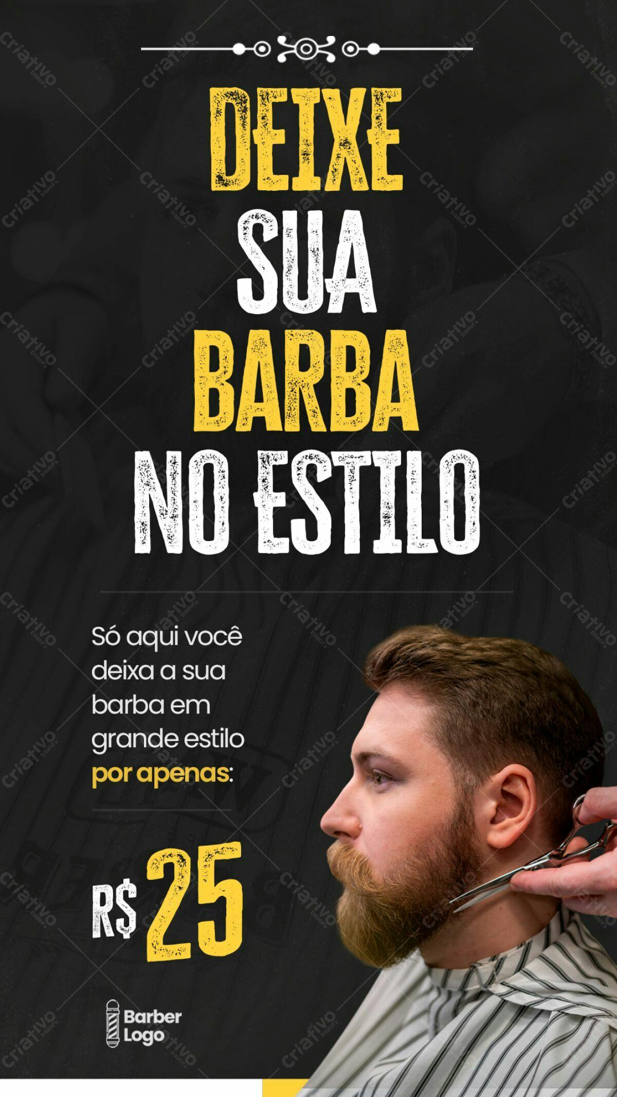 Flyer para Barbearia PSD Editável