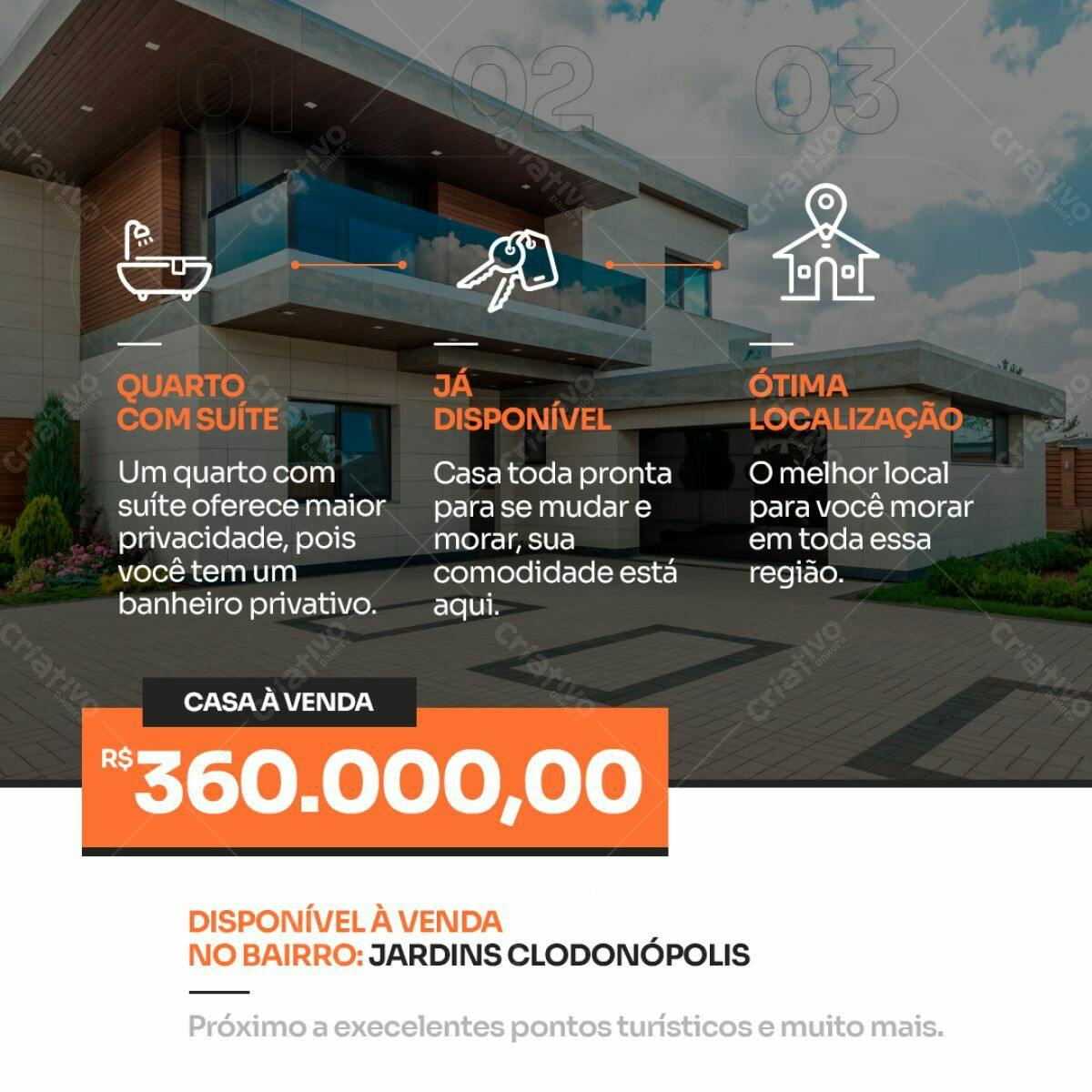 Flyer Imobiliário para Venda de Casa PSD Editável