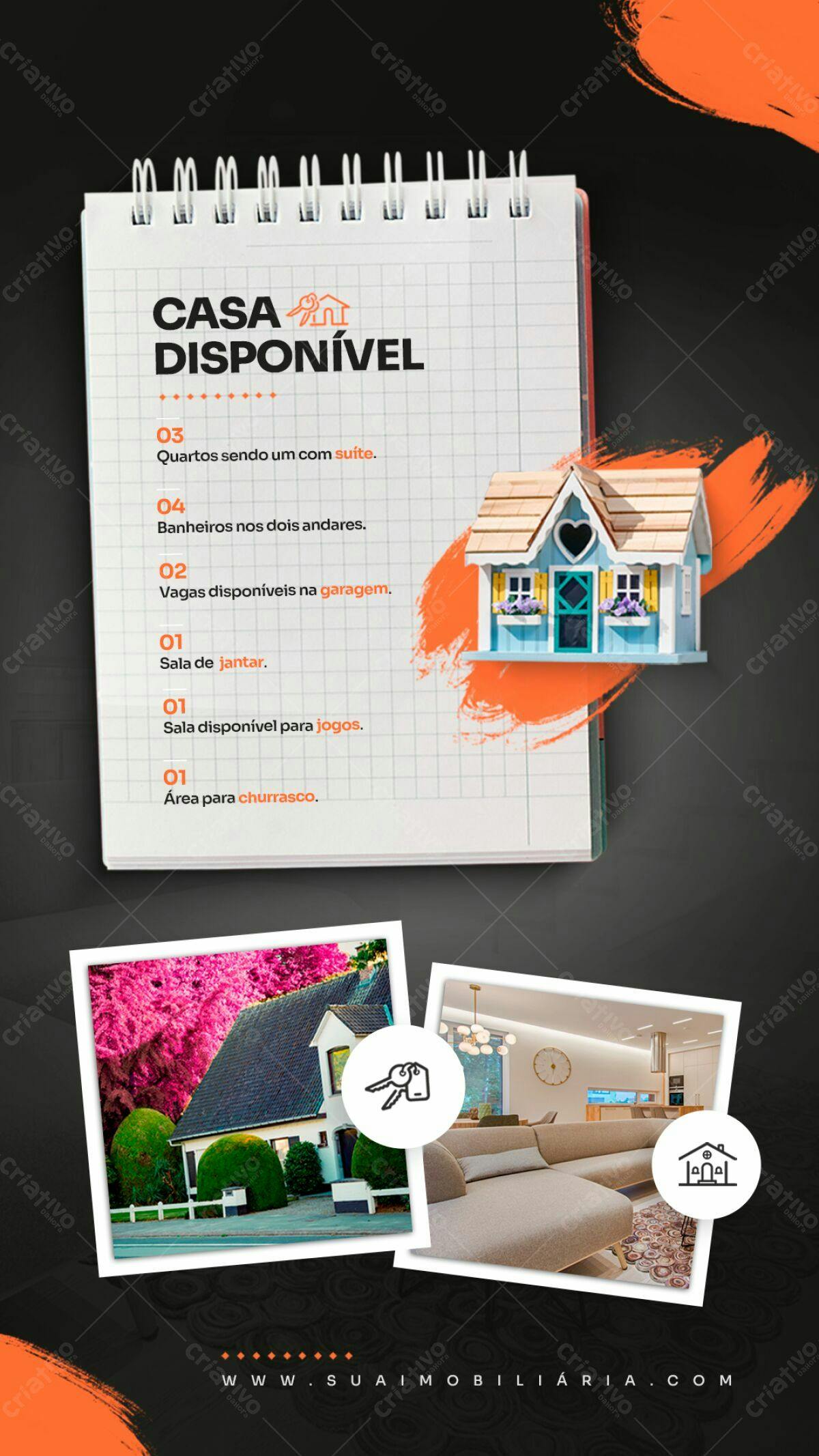 Flyer Imóvel para Aluguel PSD Editável