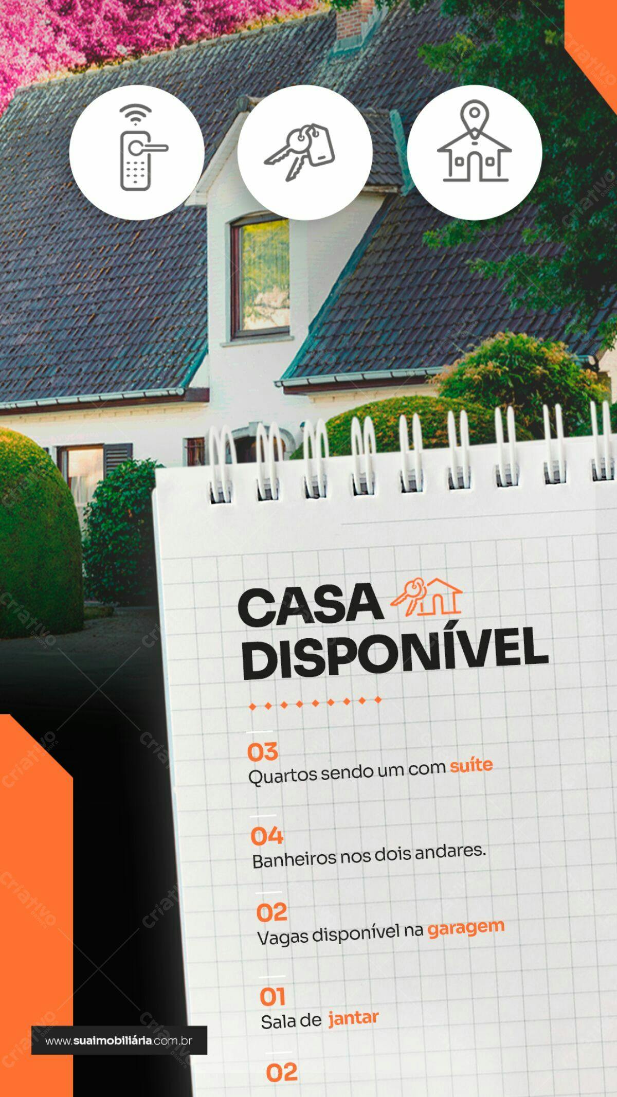 Flyer Imobiliário Casa Disponível PSD Editável
