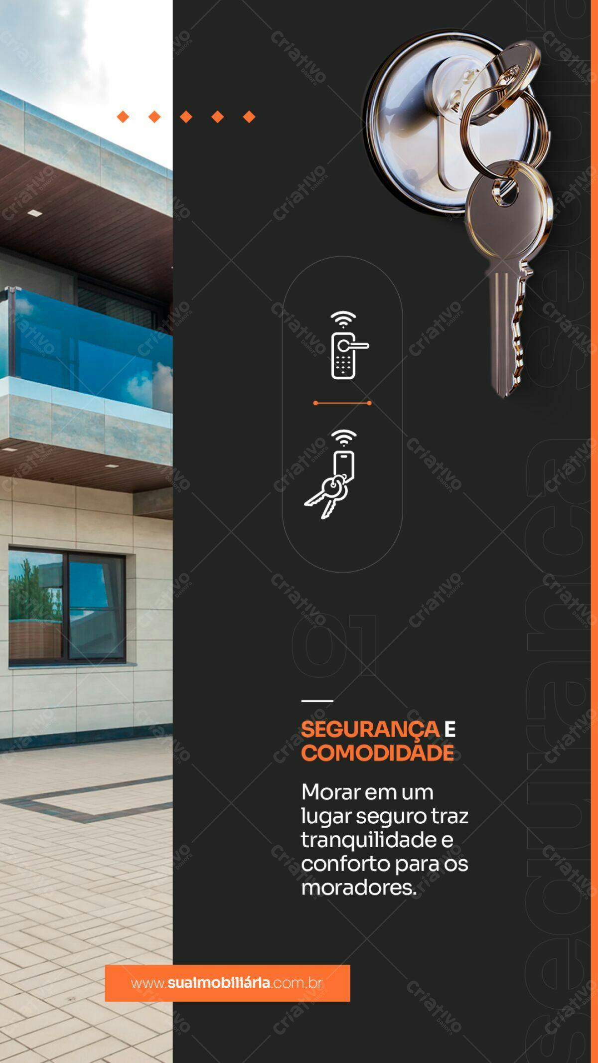 Flyer Segurança e Comodidade Imobiliária PSD Editável