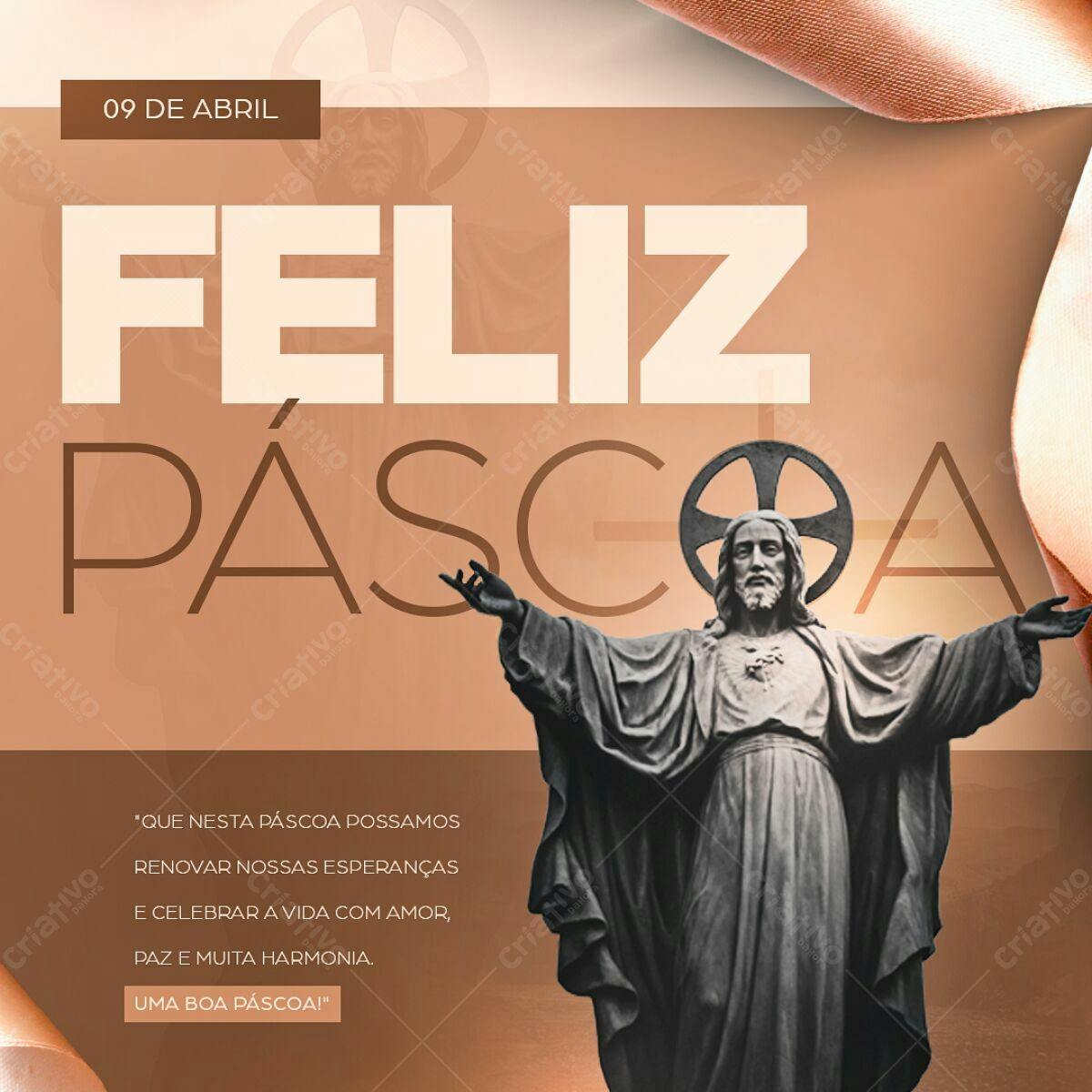 Flyer Páscoa com Jesus PSD Editável