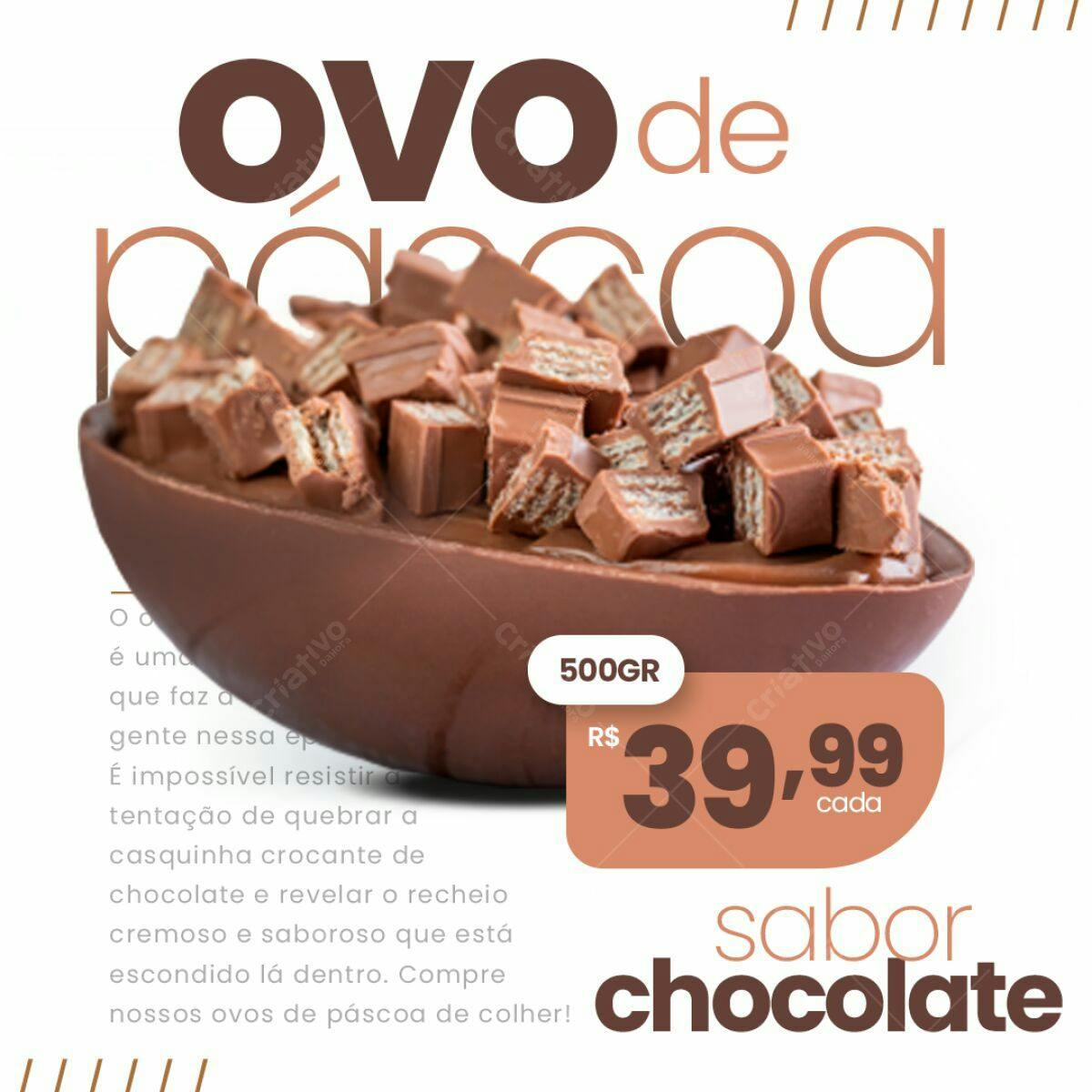 Flyer Páscoa Ovo de Chocolate PSD Editável