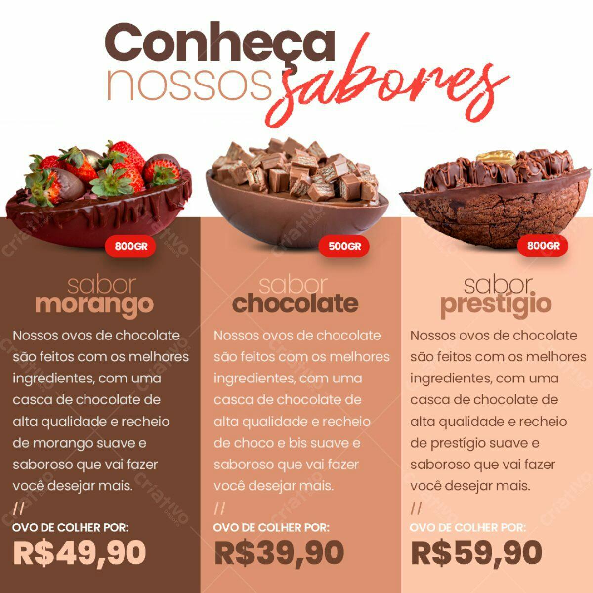 Flyer Ovos de Páscoa PSD Editável