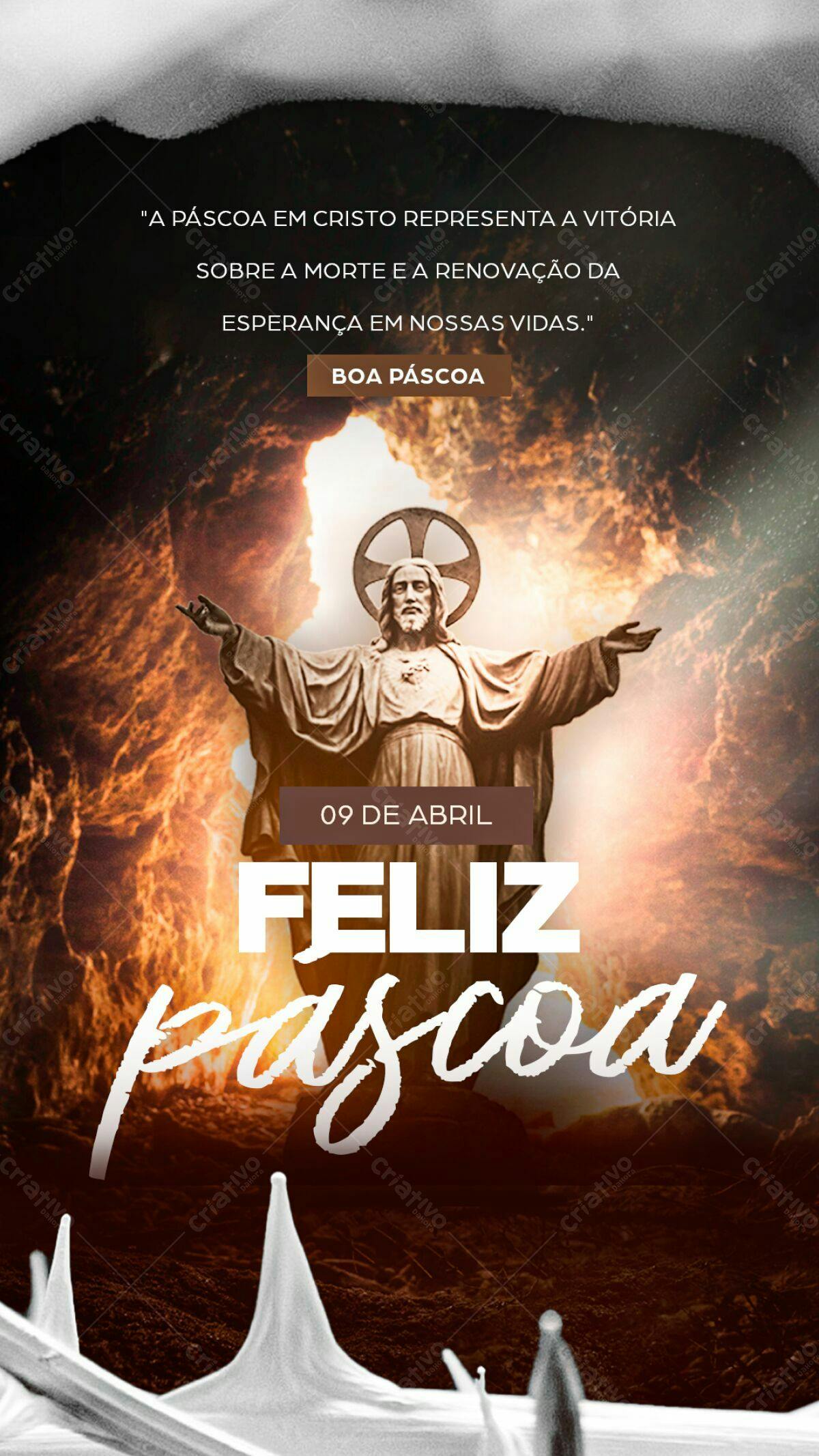 Flyer Feliz Páscoa PSD Editável