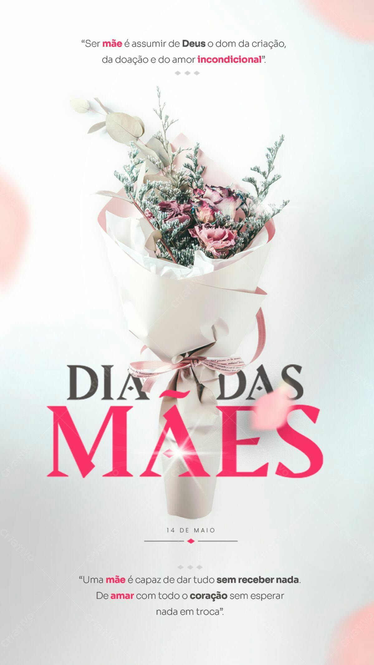Flyer Dia das Mães com Flores PSD Editável