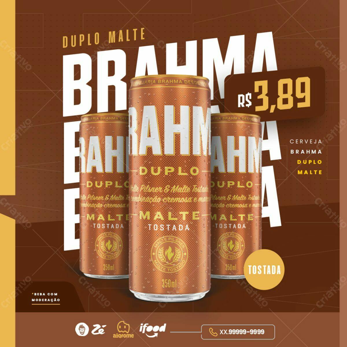 Anúncio Cerveja Brahma Duplo Malte PSD Editável