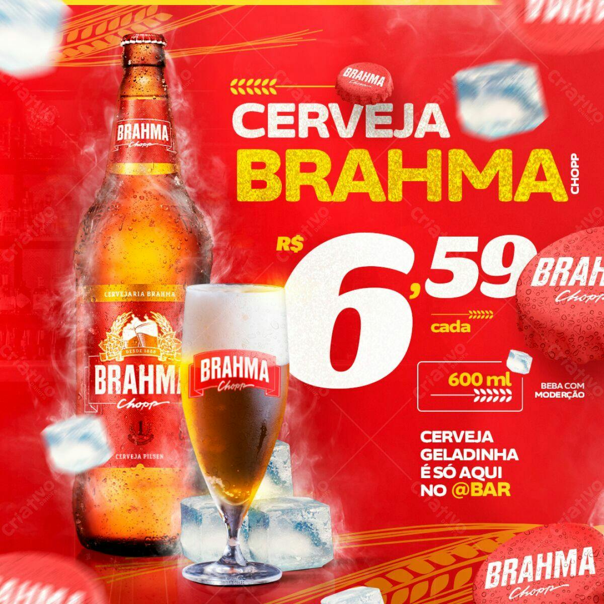 Flyer Cerveja Brahma PSD Editável