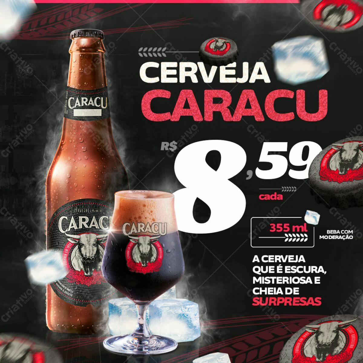 Flyer Cerveja Caracu PSD Editável