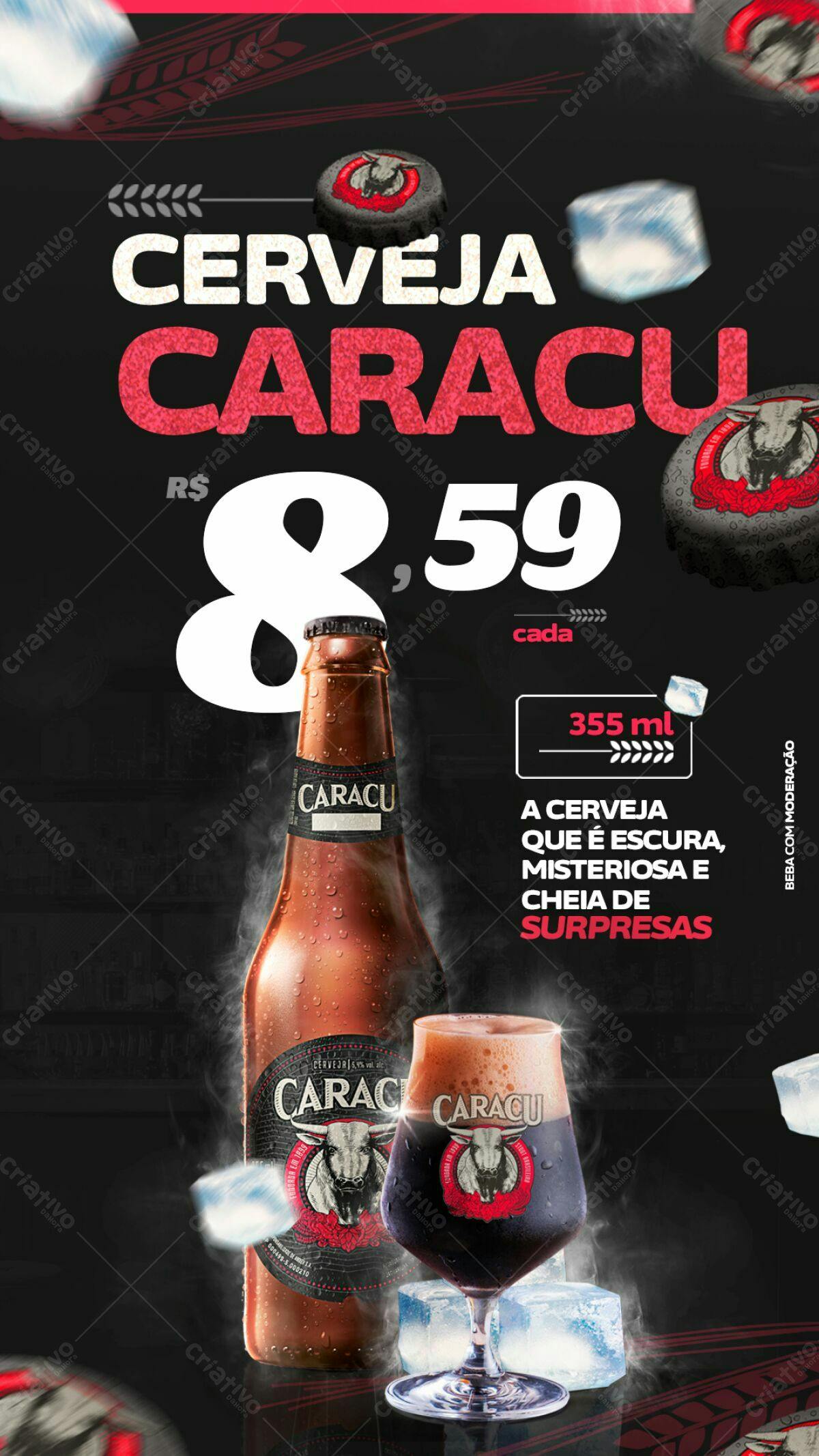 Flyer Cerveja Caracu PSD Editável