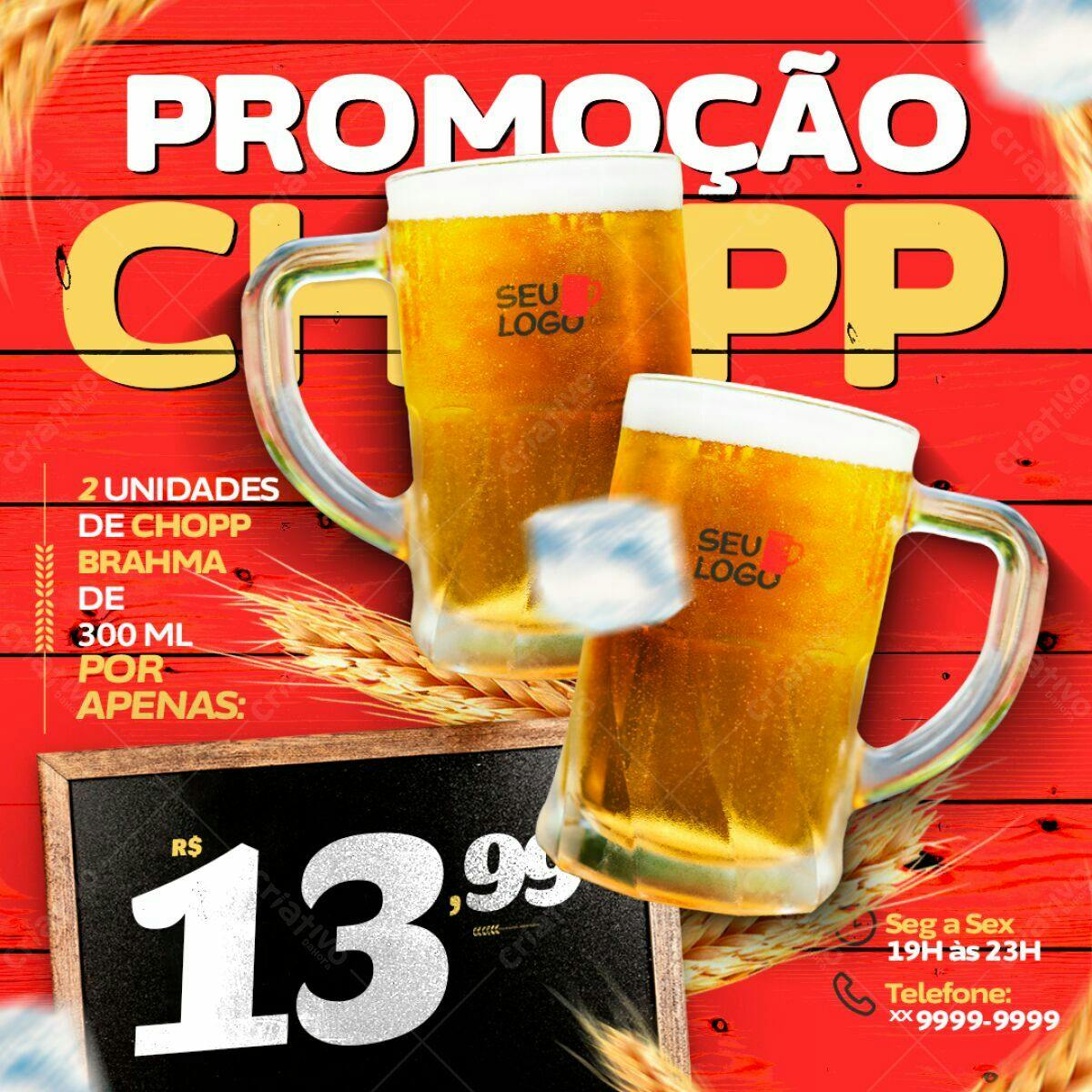 Flyer Promoção Chopp Brahma PSD Editável