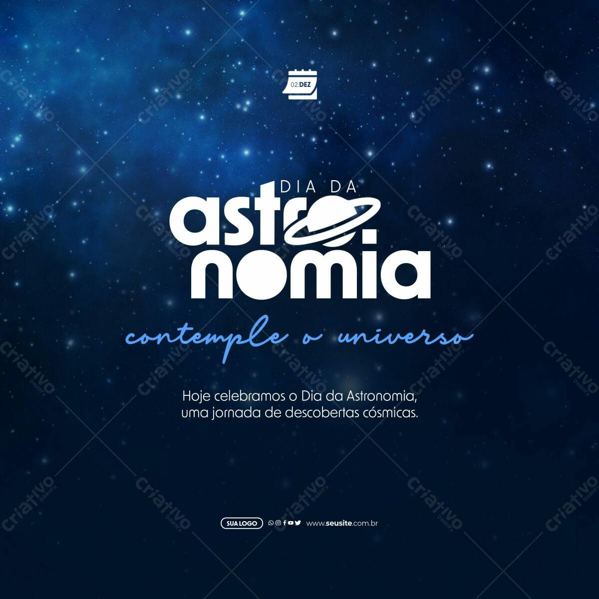 Post para o Dia da Astronomia PSD Editável