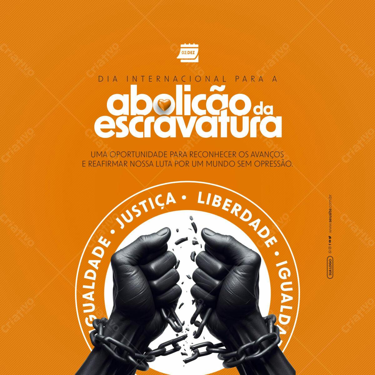 Post para Dia da Abolição da Escravatura PSD Editável