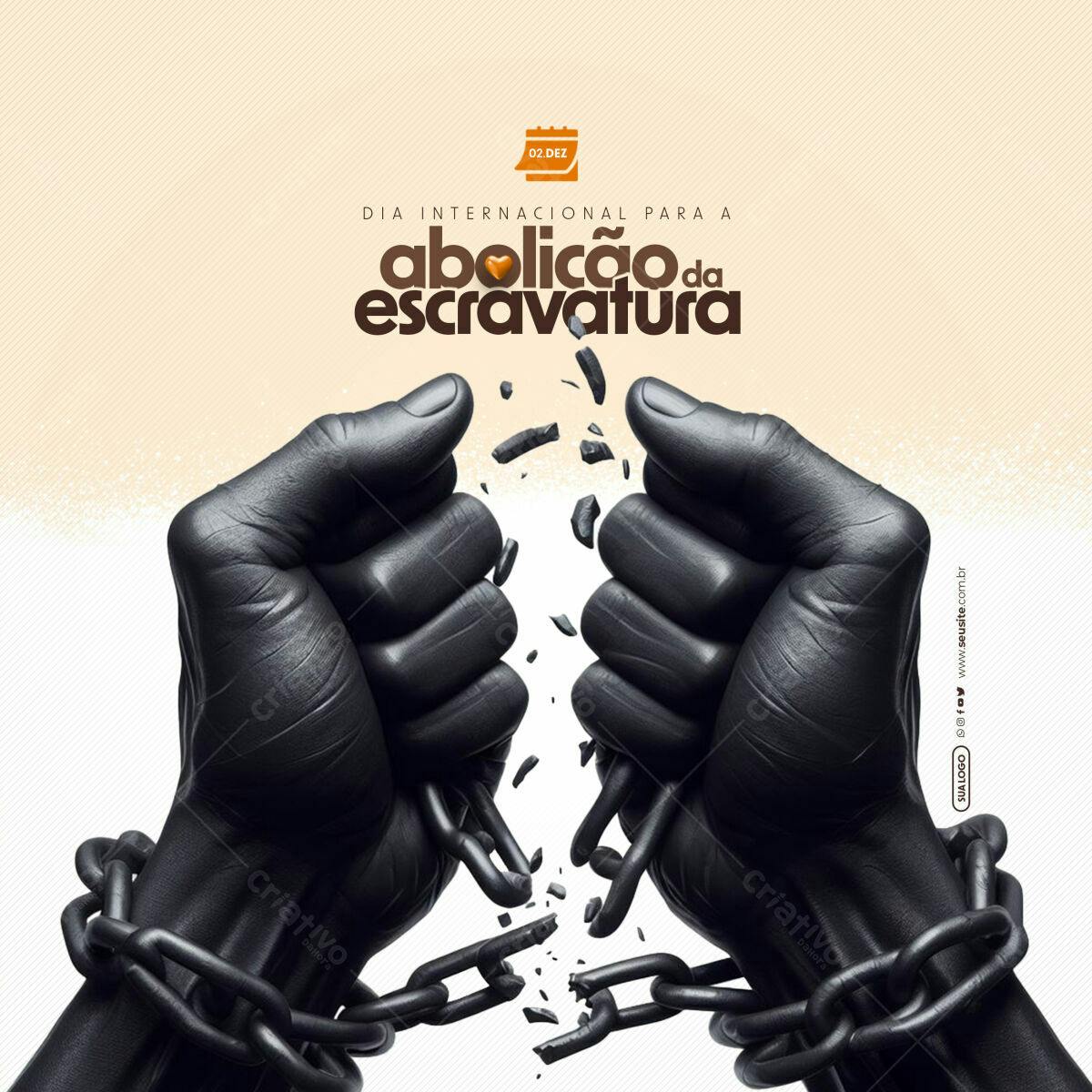 Post para Dia da Abolição da Escravatura PSD Editável