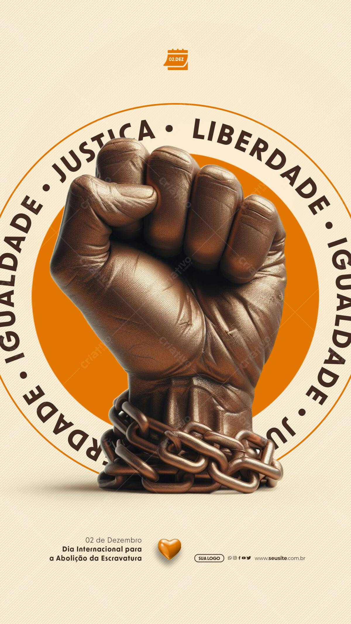 Poster Dia da Abolição da Escravatura PSD Editável