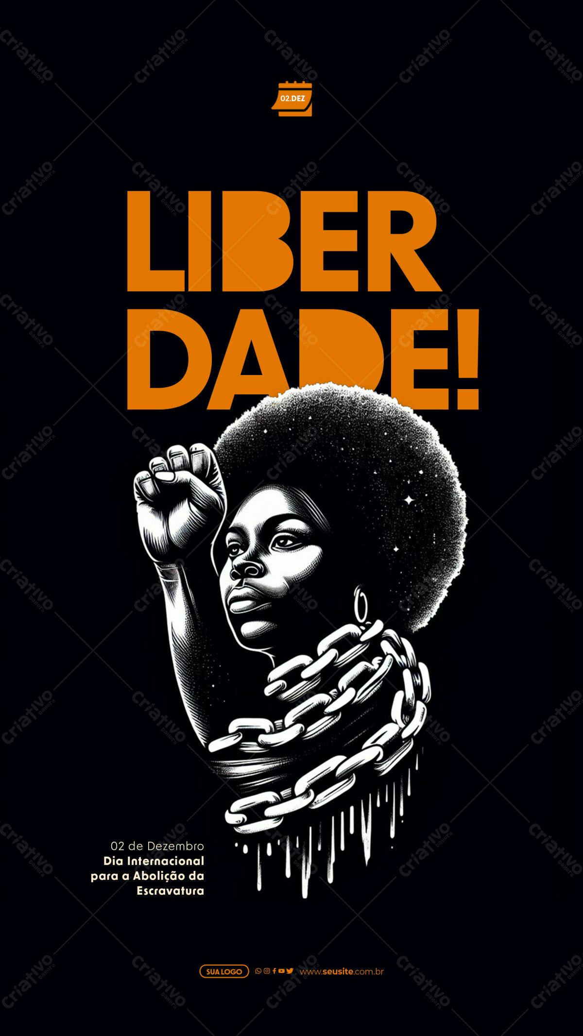 Poster Dia da Abolição da Escravatura PSD Editável