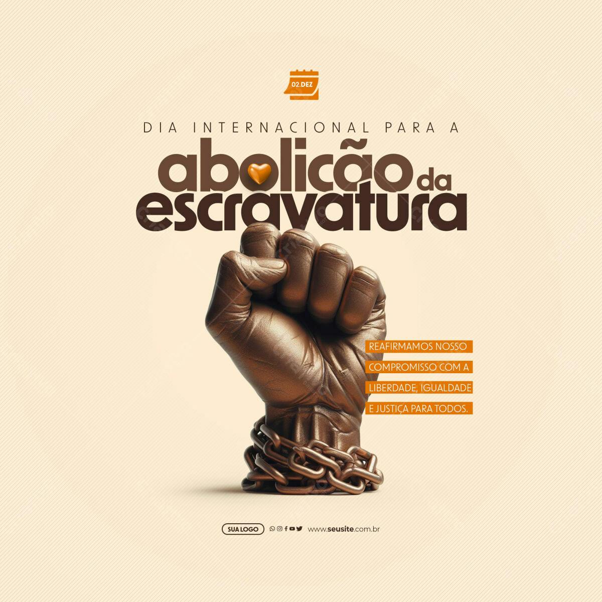 Post para Dia da Abolição da Escravatura PSD Editável