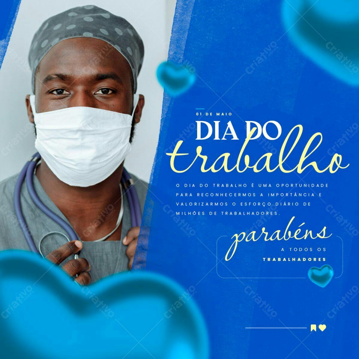 Post para Dia do Trabalho PSD Editável