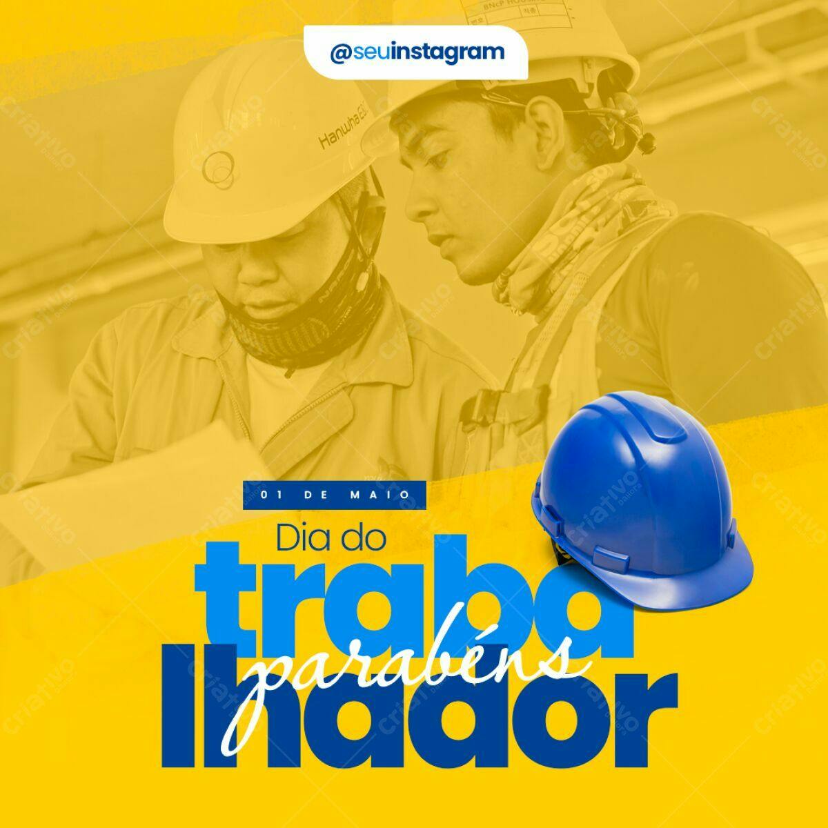 Postagem Dia do Trabalhador PSD Editável