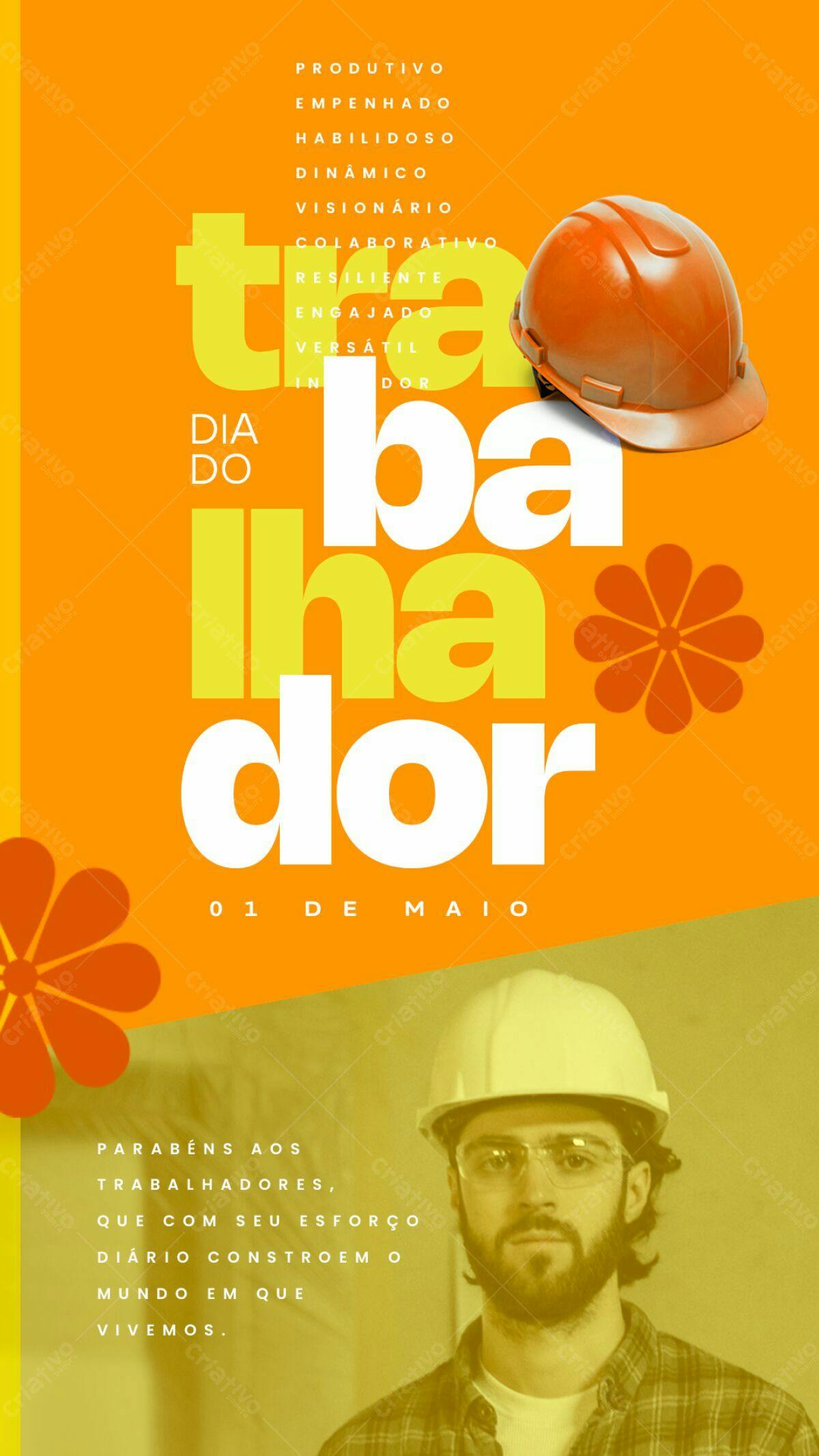 Flyer Dia do Trabalho PSD Editável